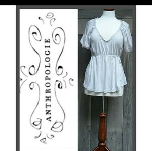 Anthropologie Deletta Puff Sleeve Lilac Top